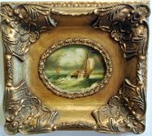 Кабинетная картина. Марина. 19 век. #1