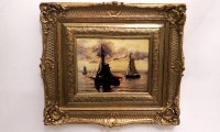 Пейзаж с парусниками, масло, копия работы  Хендрика Виллема Месдаха (1831-1915). Англия