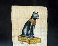 Кошка "Бастет" рисунок- оберег на папирусе.