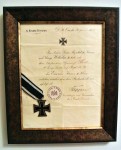 "Железный крест" с наградными дорументами на Великую Войну Германия до 1945г.