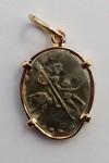Кулон-монета Копейка Ивана Грозного, Новгород, в золотой оправе, России,1533г. Россия