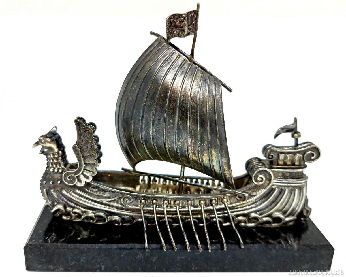 Корабль-триера, серебро 925,,СССР, до 1970г .
